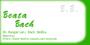 beata bach business card