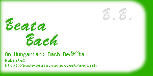 beata bach business card